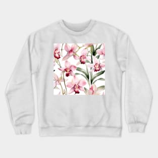 Watercolor Orchid Pattern 4 Crewneck Sweatshirt